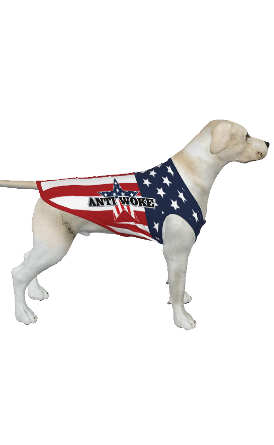 USA- Anti Woke Pets- Full Flag - Big Dog's Tank Top
